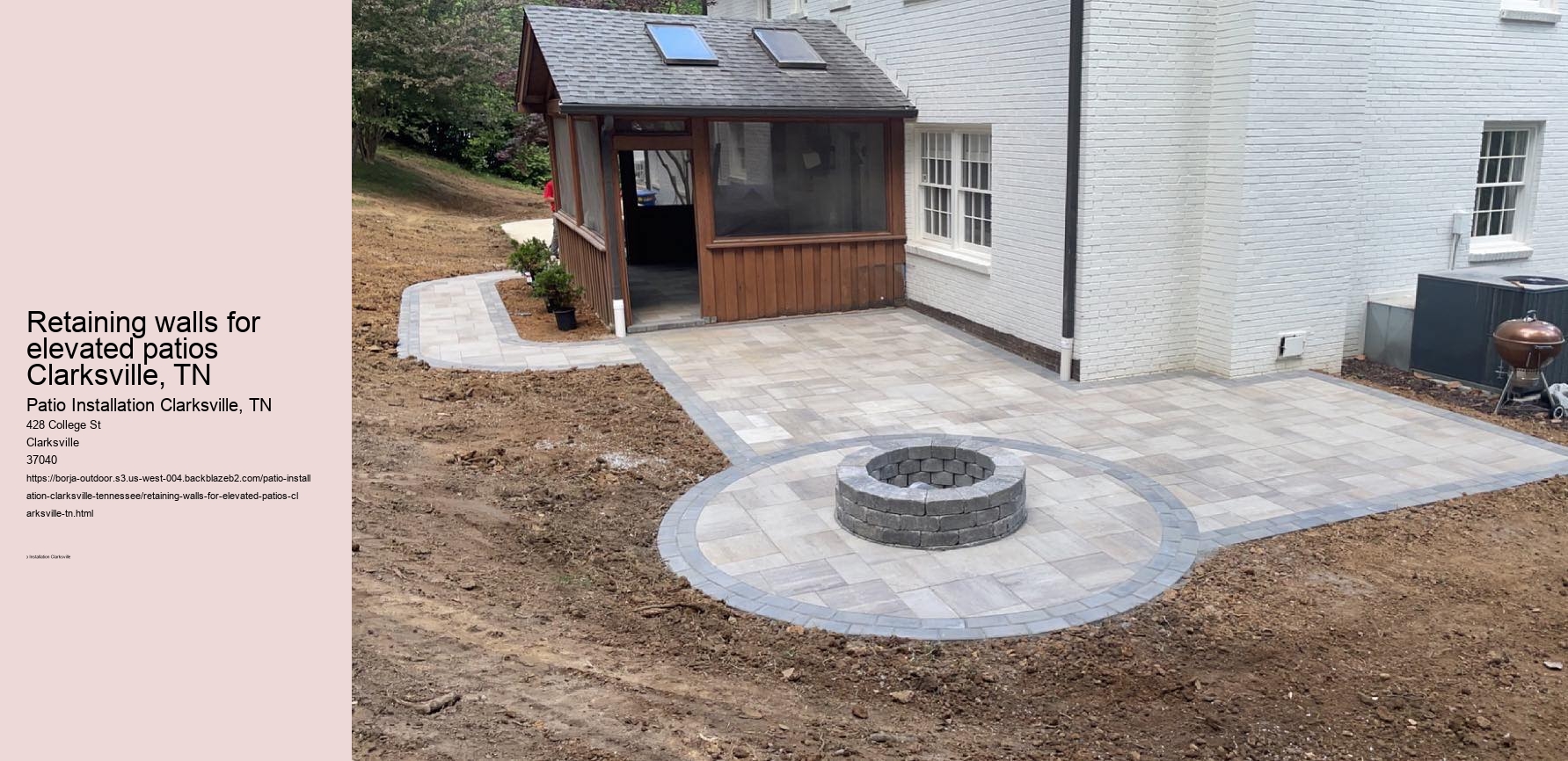 Retaining walls for elevated patios Clarksville, TN